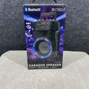 Bytech Bluetooth Karaoke Party Speaker with Wired Mic LED Lights BY-AU-BS-173-BK